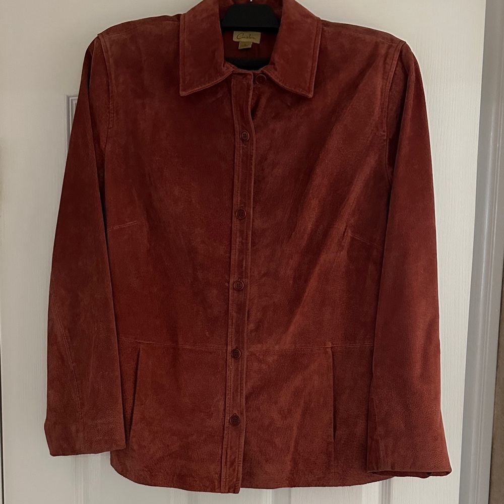 Caslon Rust Red Suede Leather Jacket
